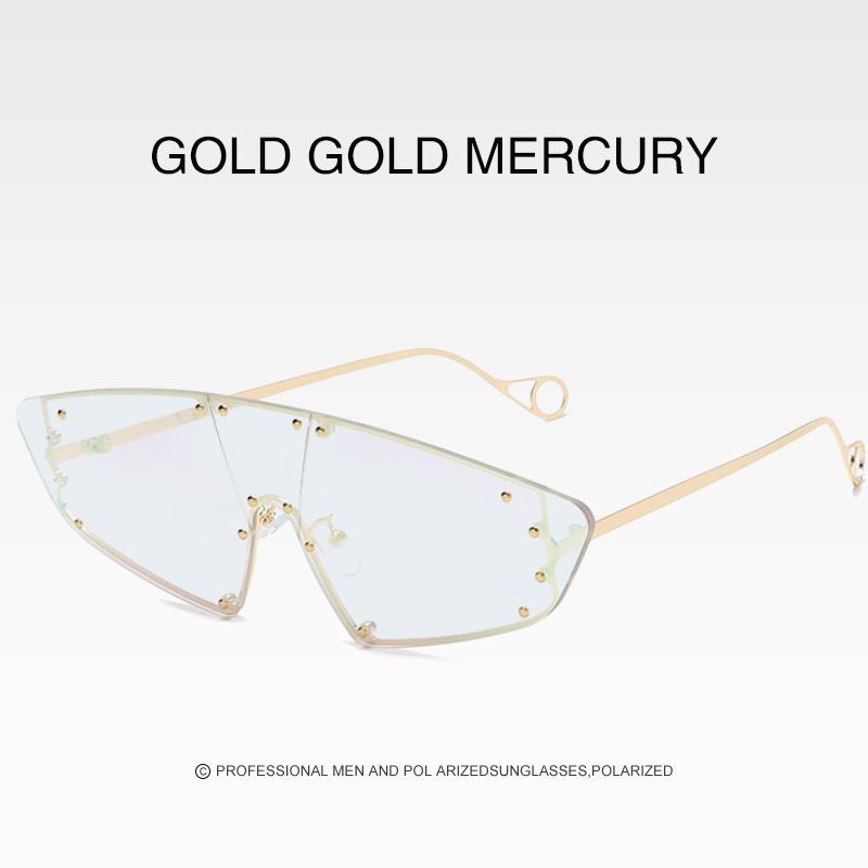 New Fashion Eye Protection Technology Future Women Irregular Mirror Rivet Glasses Vintage Sun Glass for Women Men UV400