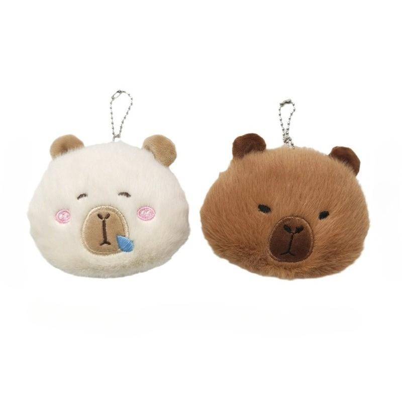 Cute Capibara Plush Keychain Schoolbag Pendant Kawaii Capipala Plushie Squeaky Accessories Stuffted Toy Pendant Friend's Gift