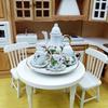 8Pcs/Set 1:12 Dollhouse Miniature Dining Ware Porcelain Tea Dish Cup Plate