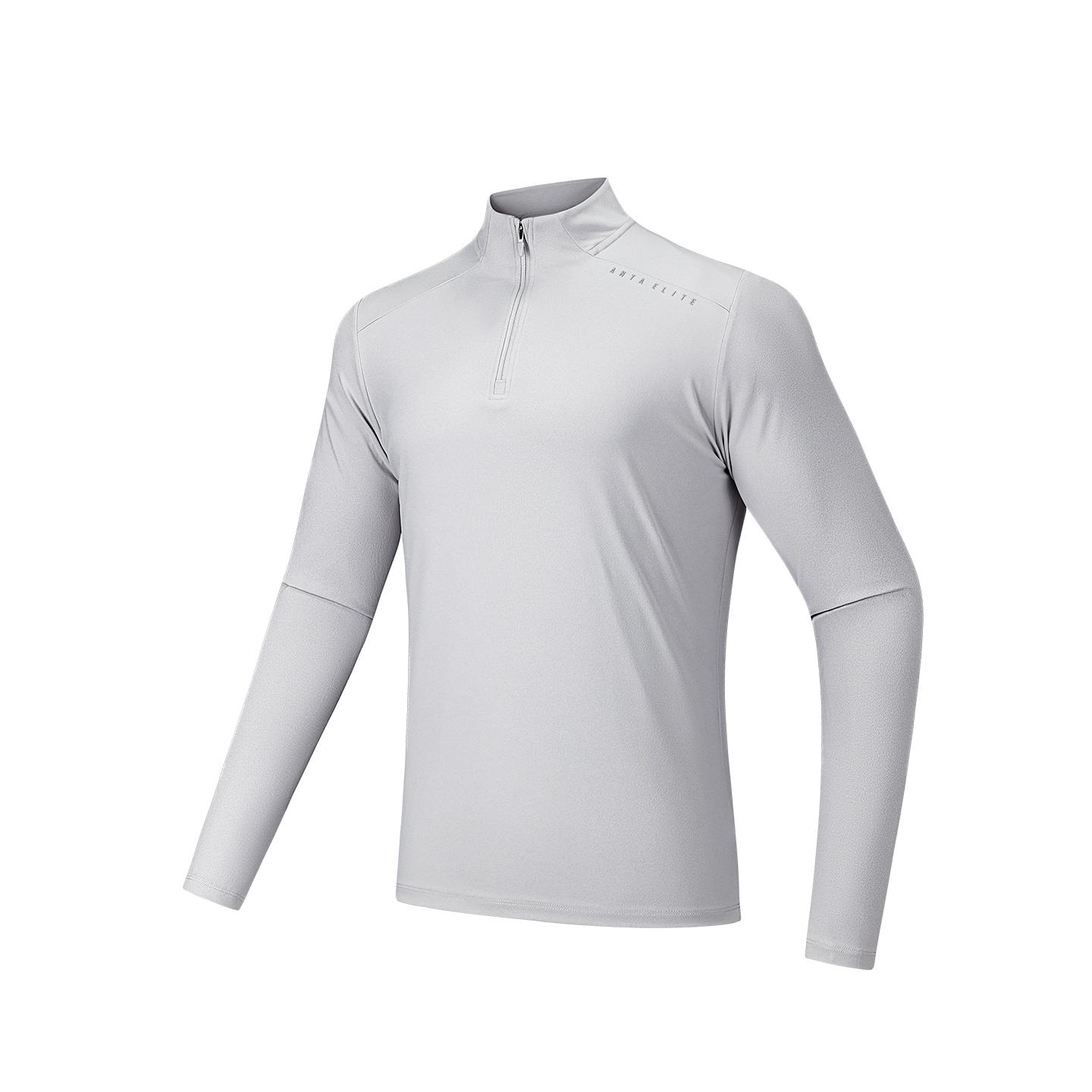

Anta Plain Stand Collar Versatile Soft Comfortable Breathable Long Sleeve T-Shirt Men Tops 952537404-1 3XL