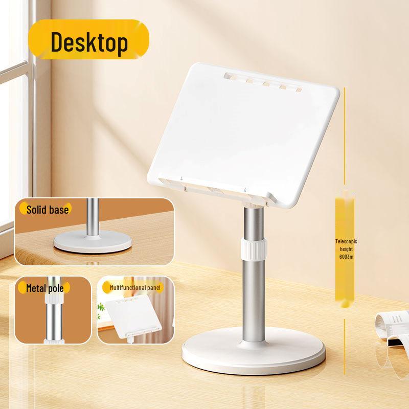 Adjustable Floor-Standing Reading Stand with Telescopic Bookshelf