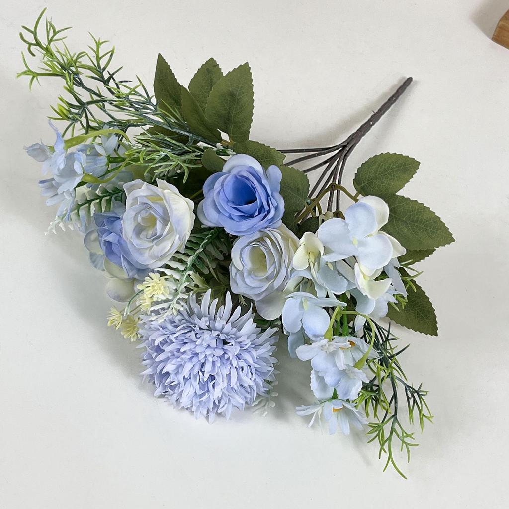 Peony & Daisy Silk Bouquet: 7-Fork Faux Flowers for Home Decoration