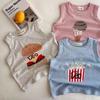 Sommer Kinder Cartoon Weste Dünn Cartoon Säugling Baby Mädchen Ärmellose Oberteile Locker Rundhals Kinder Mädchen Geripptes T-Shirt