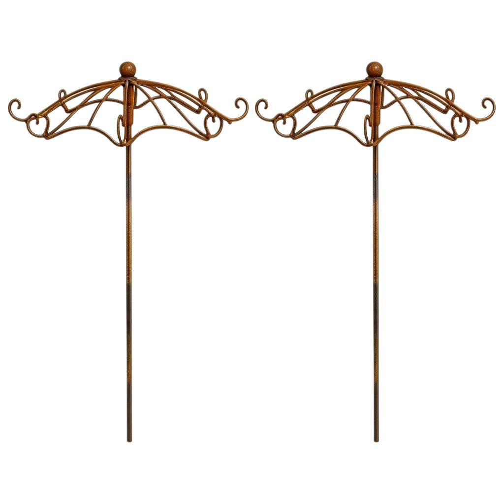 Patio Garden Decor Metal Umbrella Trellis Stake Climbing Plant Support Outdoor Iron Vintage Vine Pot