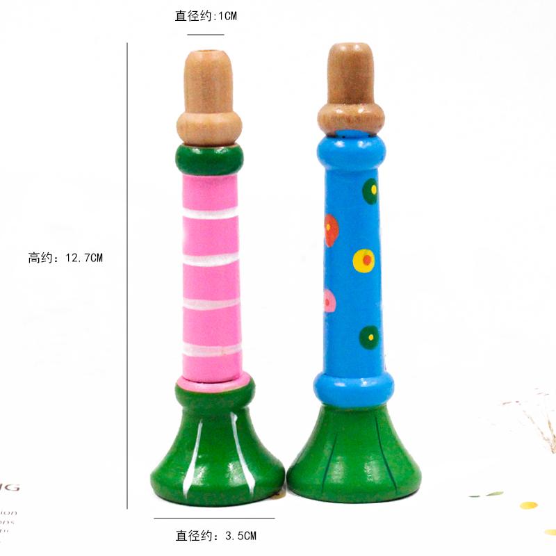 Wooden Small Horn Toy for Children's Early Education Puzzle Montessori Toy Whistle Wind Instrument Sound Training