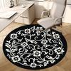 1pc Floral Pattern Design Round Carpet, Made of Polyester,Perfect for Decorating Office Chairs, Living Rooms,Vibrant Decorative Rug