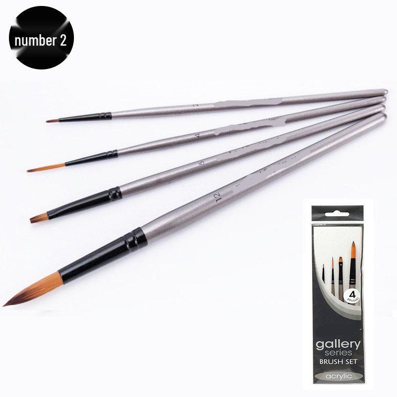 Acrylic & Watercolor Brush Set: Nylon Liners, Fan, & Outlining Brushes