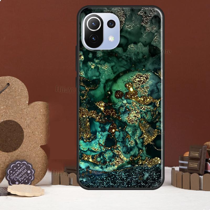 Teal Blue Gold Agate Marble Funda For POCO F5 X3 X4 X5 Pro F4 GT C40 F3 Case For Xiaomi 11T 12T Pro 12 X 13 Lite Cover