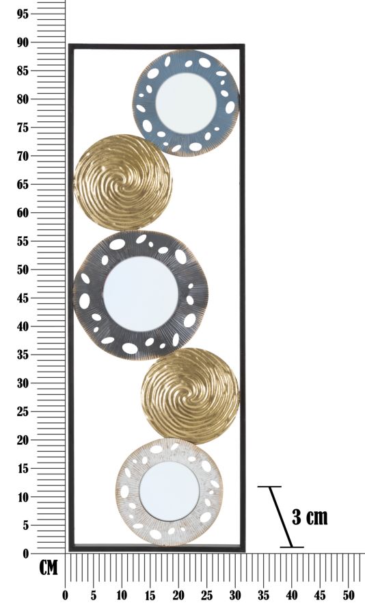 Iron Wall Panel Gloty Ret.-B- Cm 31X3X90