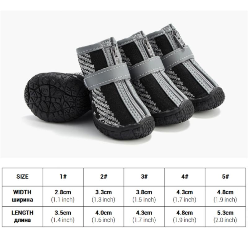 Breathable Rubber Bottom Dog Shoes Outdoor Walking Hiking Shoes Dog Boots for Small Medium Dogs  for Dog Durable Bootie 4Pcs/Set