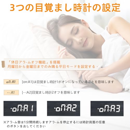 Alarm Clock, Bluetooth 5.0, Speaker, Large Text, Easy-to-Read Wireless Charging, Multi-Function Clock, Qi Smartphone Wireless Charger, Thermometer, Te