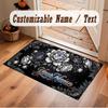 Floral Garden Theme Soft Crystal Velvet Rug Custom Name & Text Print Non Slip Floor Rug for Bedroom Living Room
