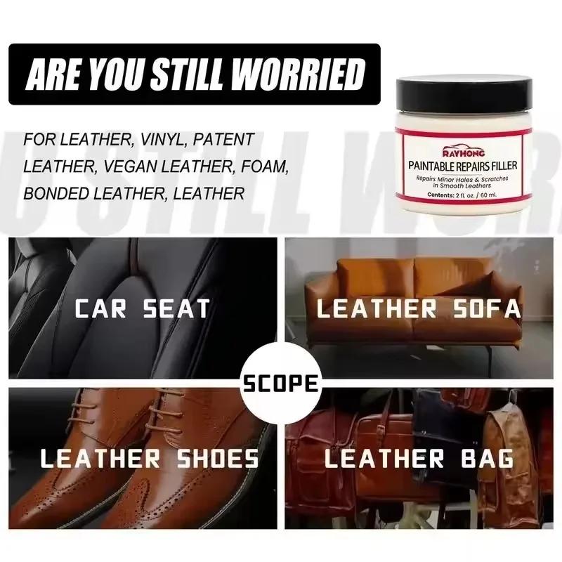 1-8PCS Leather Filler Repair Paste Leather Tears Cracks Scratches Repair Paste for Car Seats Furniture Refurbishing Hole Filler