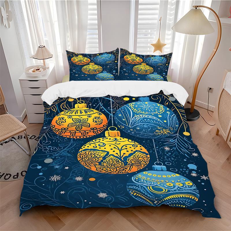 

3pc Festive Atmosphere Style Cover Set - 1 Quilt Cover + 2 Pillowcases, All Seasons Bedroom Setting, Perfect for Home001 135x200cm