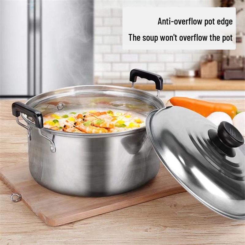 American Style Stainless Steel High Pot 5-Piece Set: Deepened, Thickened Soup & Cooking Pots for Home