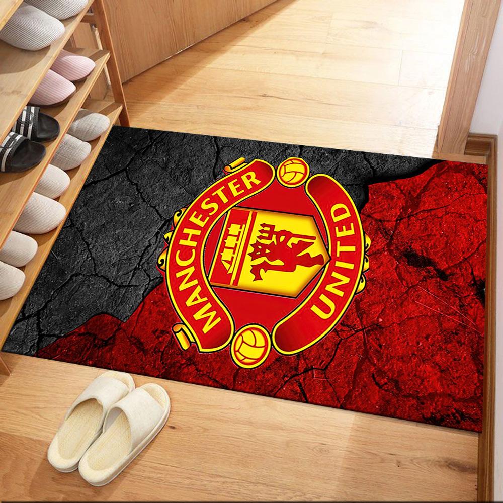 Manchester Logo Square rugs are a great choice for living rooms, bedrooms, home décor, and as gifts.