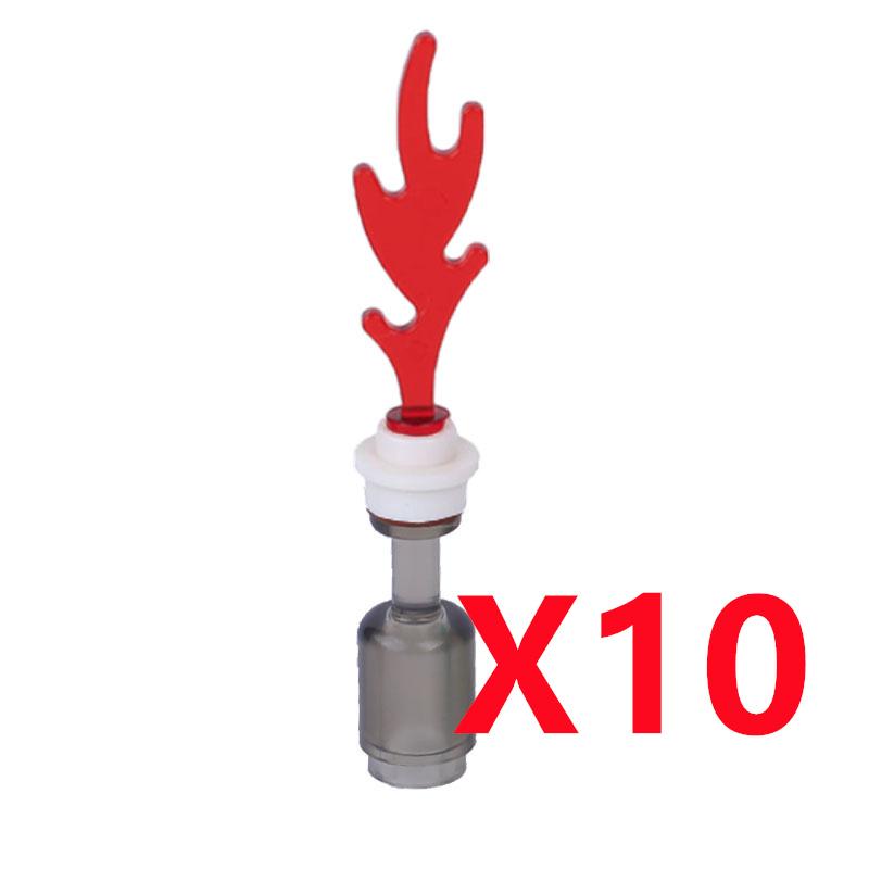 MOC Building Blocks Bonfire Flame Medieval Wine Bottle Accessories Set Candlestick Model Mini Brick Compatible Toy Gift DIY X019