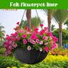 Fabric Planter Basket Liner Felt Flower Pot Liner Replacement Garden Wall Hanging Plant Basket Fiber Insert for Outdoor Plants Avoid Bird Nesting