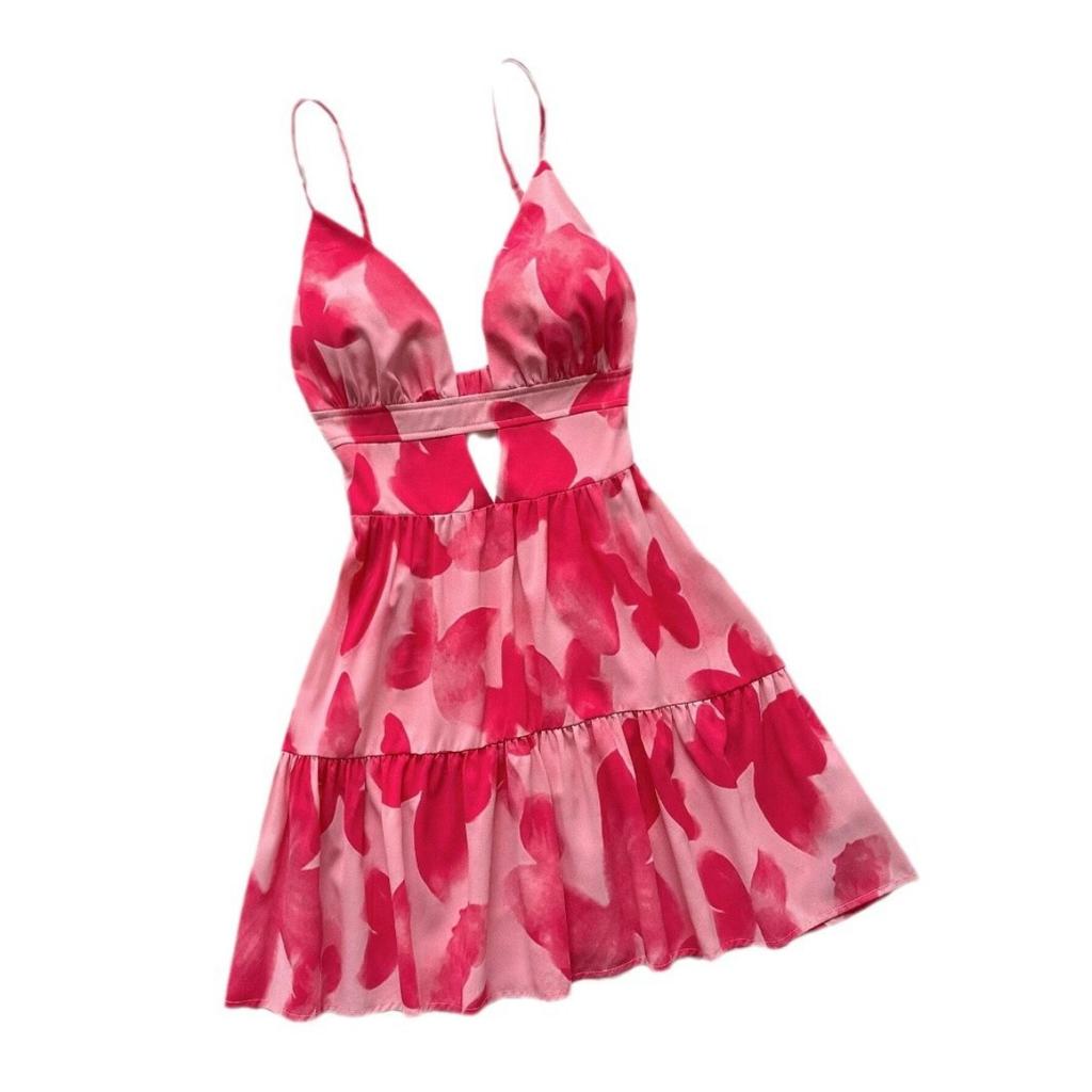 Summer Vacation Dresses Sexy Hottie Sleeveless Backless Halter Dresses