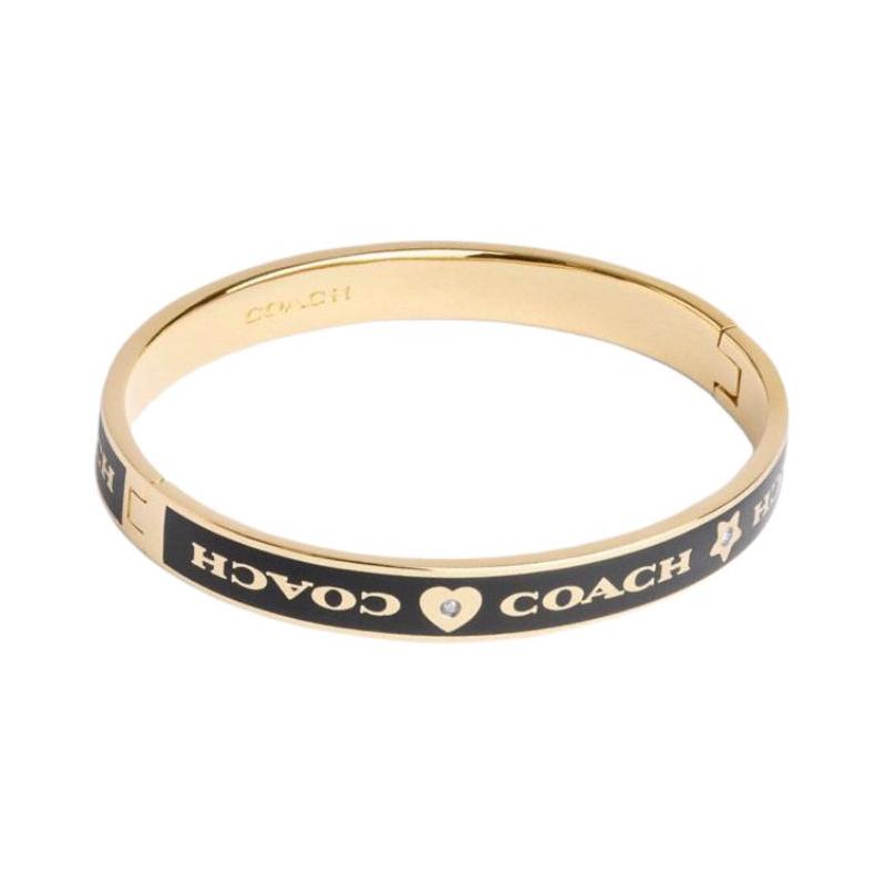 COACH Letter Decoration Copper Bracelet Women s Gold/Black