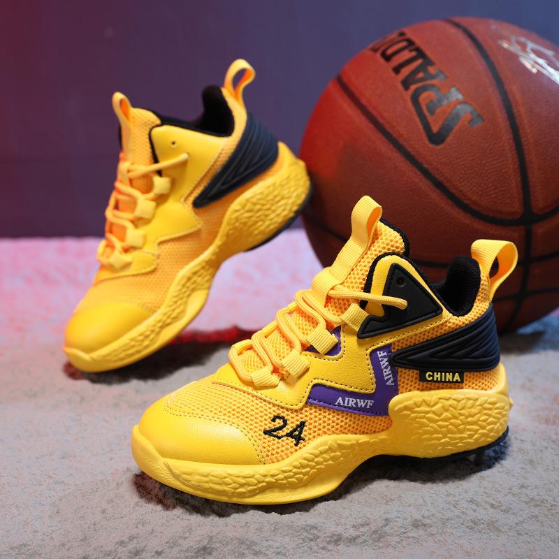 Children's basketball shoes spring and summer breathable light sports shoes friction sound boys student training shoes girls shoes