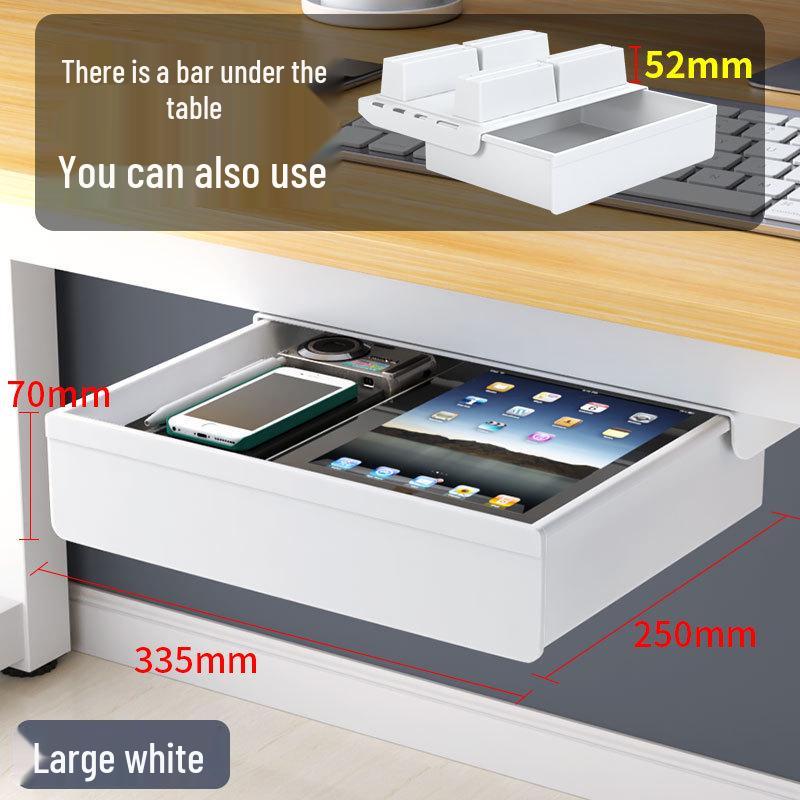 Niewidoczny organizer pod biurko: Bez wiercenia szuflada na artykuły biurowe