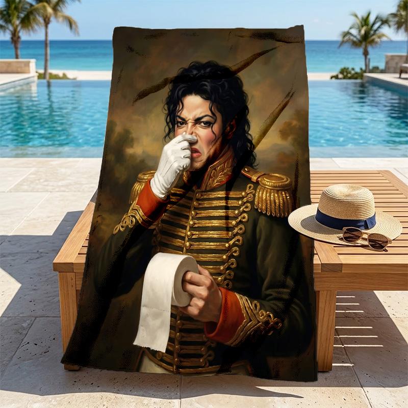 Michael Jackson Stilvolles Digitaldruck Strandtuch Schnelltrocknende Saugfähige Decke Für Strand Pool Fitnessstudio Reisen
