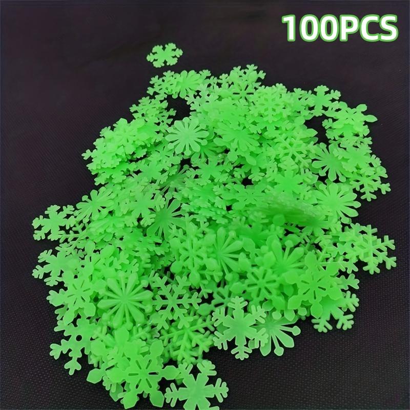 50/100PCS Luminescent Snowflake Wall Stickers, Mini Christmas Snowflake Luminous Wall Decoration Suitable For Home Bedroom Baby Room Decoration