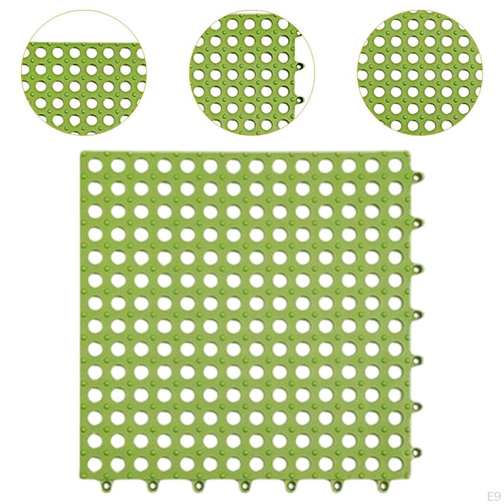 Bath Mat Carpet Splicing Cushion with Drain Hole for Deck, Patio, Kitchen, Balcony,