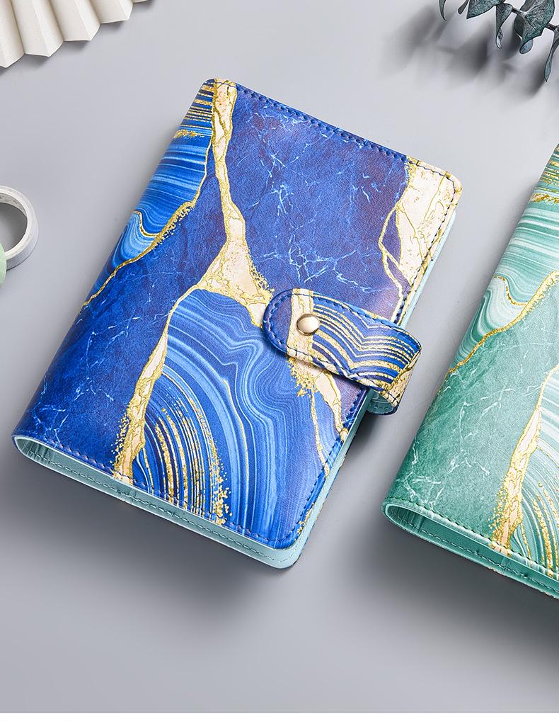 Cross-border Exclusive A6 Gold Foil Macaron PU Leather Hobonichi-Style Budget & Event Planner Notebook