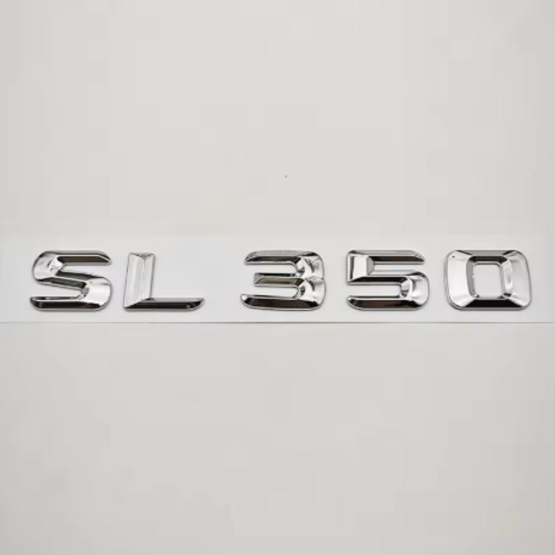 3D ABS Car Letters Badge Sticker Rear Trunk Logo SL350 SL400 SL500 Emblem For Mercedes Benz SL350 SL400 SL500 R230 R231 R129 RL2