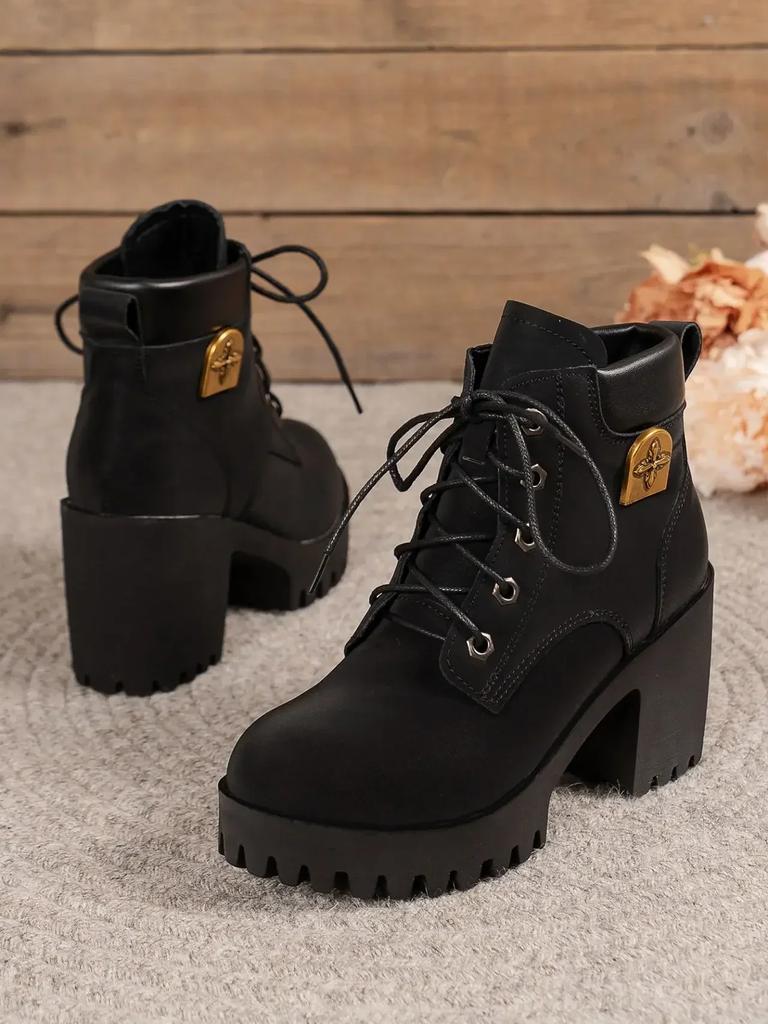 Bold British style women's European and American new thick soled waterproof platform fashionable casual versatile short boots