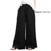 Women Pants Mid Waist Loose Fit Solid Color Wide Leg Lady Trousers for Daily Wear