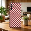 Burgundy White Stripe pattern  Phone Case For Samsung S25,S24,S21,S22,S23,S30,Ultra,S20,Plus,Fe,Lite,Note,10,Black Cover