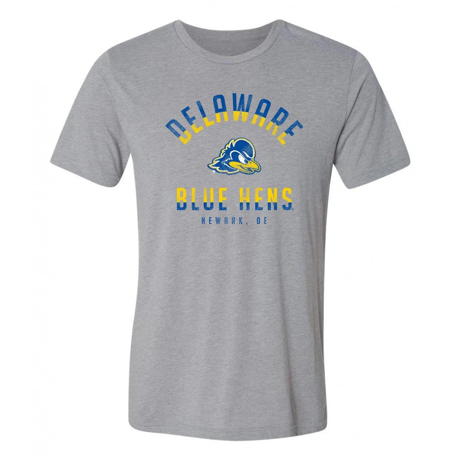 Delaware Division Arch Canvas Triblend T-Shirt - Athletic Grey 4XL