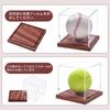 This Is a Clear Tennis Ball Holder with a Sturdy Wooden Base and No Assembly This Is an Autographed Baseball Stand Box for a Single Cube-shaped