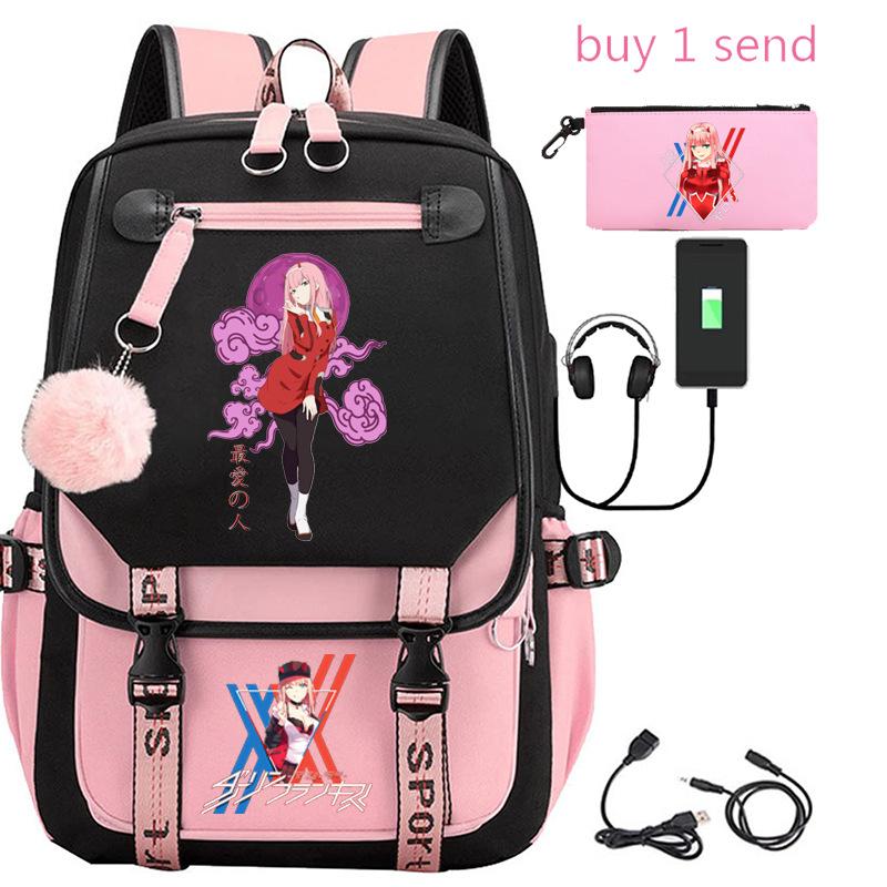 Large Capacity Schoolbag with Shoulder Strap; Student Three-piece Pencil Case Set