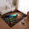 Majestic Peacock Illustration with Vibrant Colors Non-slip rug suitable for living room and bedroom sofas sofas