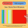 100Pcs Square Origami Paper Double Sides Solid Color Folding Paper Multicolor Kids Handmade Diy Scrapbooking Craft Decor