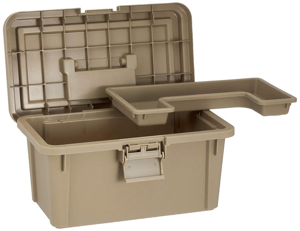 JEJ Astage S Series Toolbox Made In for Outdoor Storage and Sand 38cm Wide X 22cm Deep X 19cm High ST380S, Japan, Camping, Beige,