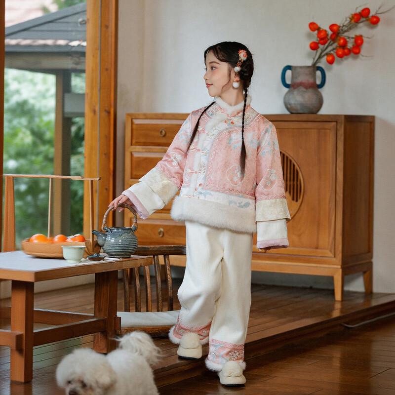 Huatiancai "Shishi Ruyi" Girls' Hanfu Tang Suit Set
