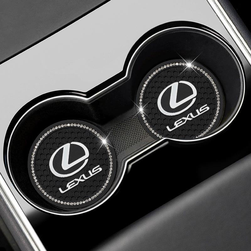 2Pcs Silicone Car Cup Mats Anti Noise Coaster Auto Accessories For Lexus F-SPORT ES RX NX LS UX LM LX GX LC RZ IS CT GS RC HS