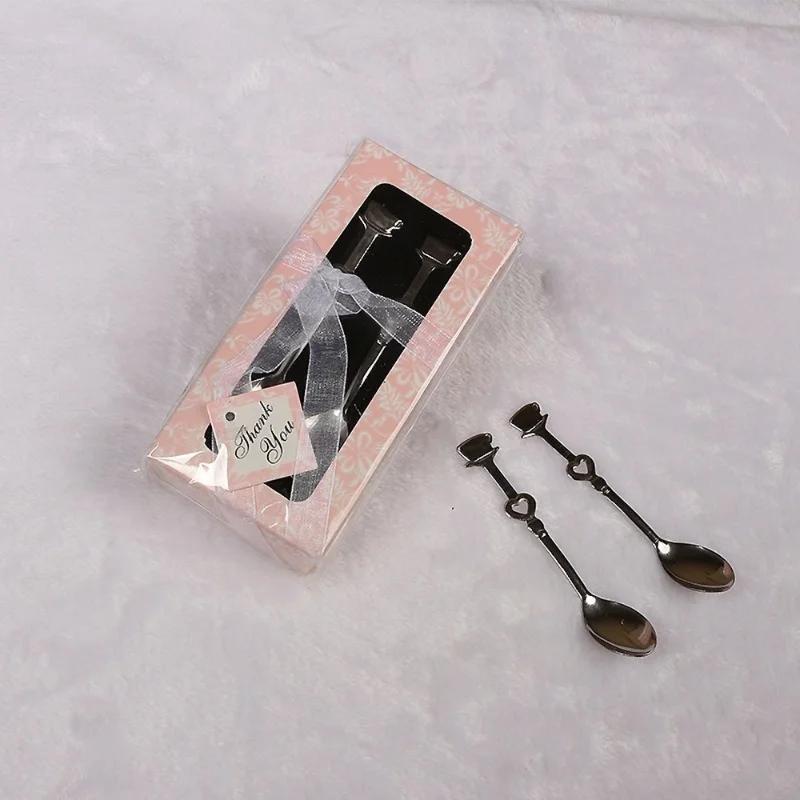 2 Pcs/lot Couple Coffee Spoon Wedding Favors and Gifts Wedding Gifts for Guests Wedding Souvenirs Event & Party Supplies