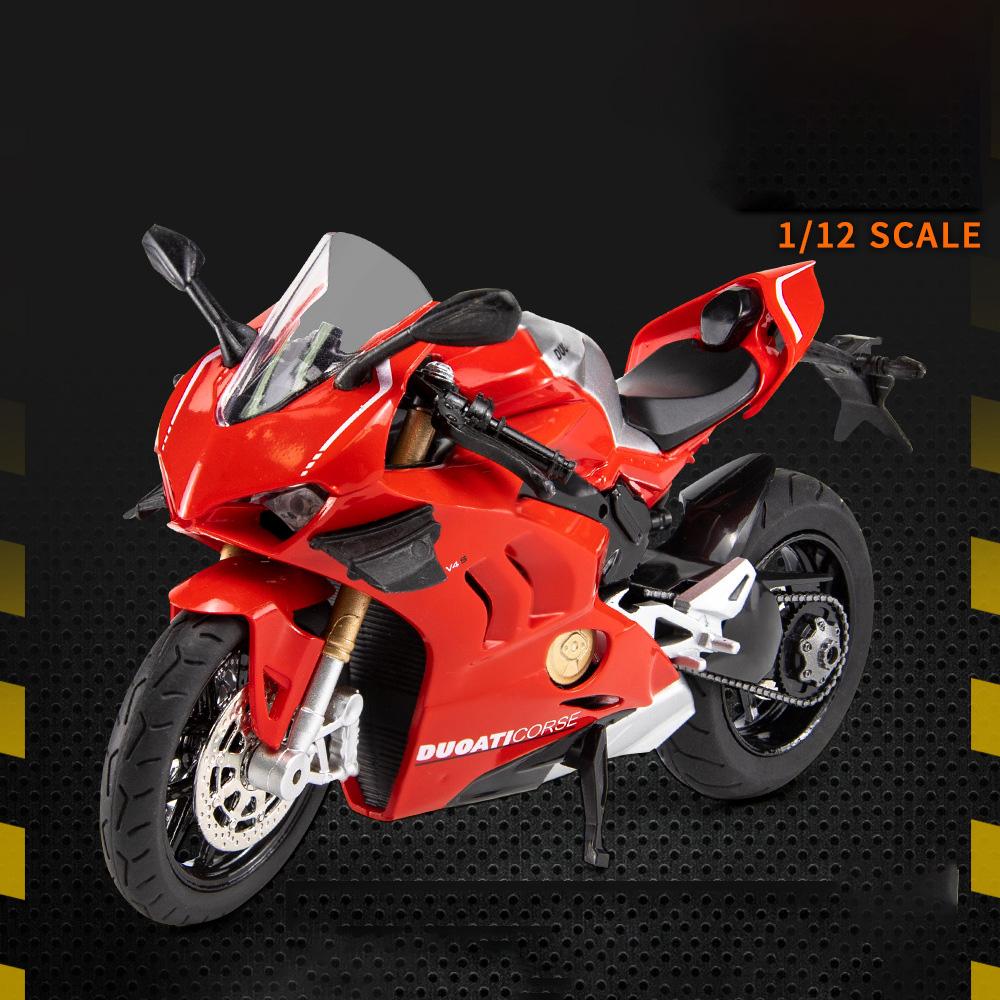 1/12 Maßstab V4S Panigale Motorrad Spielzeugauto Modell Metall Karosserie Legierung Druckguss Sound Licht Geburtstag Weihnachtsgeschenk Kinder