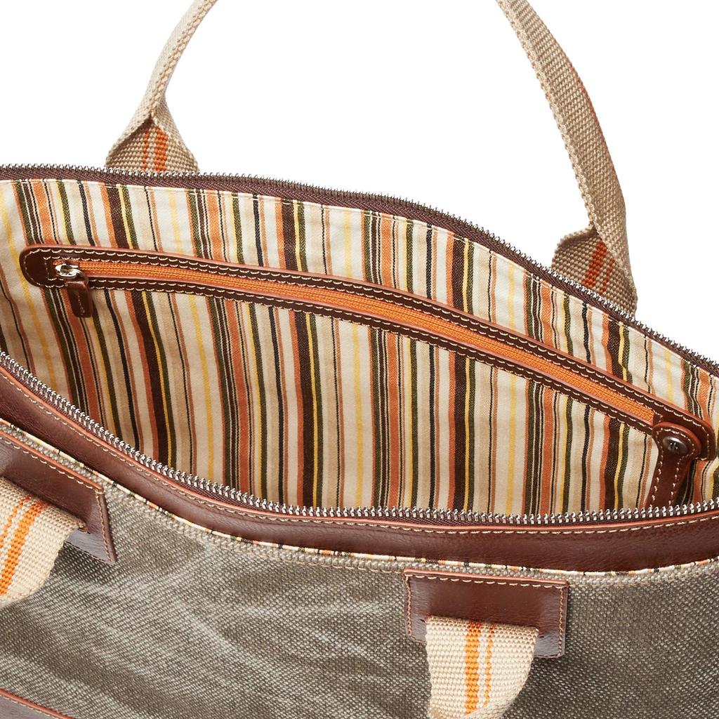 Canvas Business Tote Bag Dark Brown [Toscanera] 1522-TV