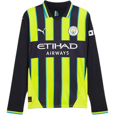 Manchester City SS24 Replika Wyjazdowa Koszulka Piłkarska z Długim Rękawem Męska koszulka Żółta 775087-02