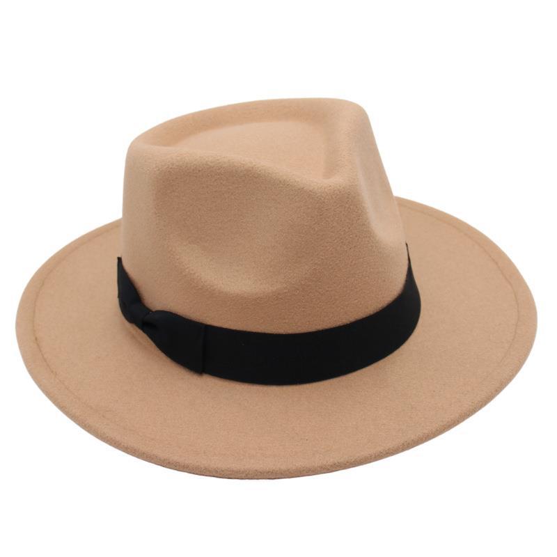 Zylinderhut Shanghai Beach Jazzhut Herren- und Damenhut im ausländischen Stil Filzhut Temperament Imitat Wollhut Chinesischer Stil Tide