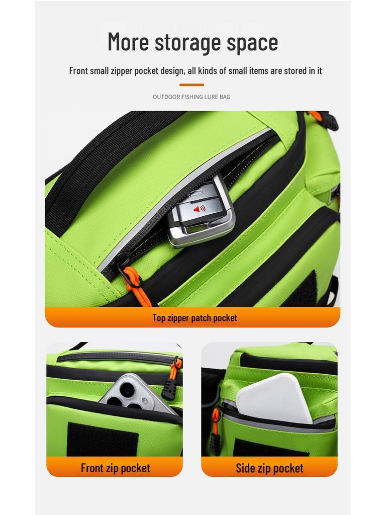 Men's Multifunctional Outdoor Cycling & Fishing Waist Bag - Expandable Crossbody Lure & Rod Storage Bag