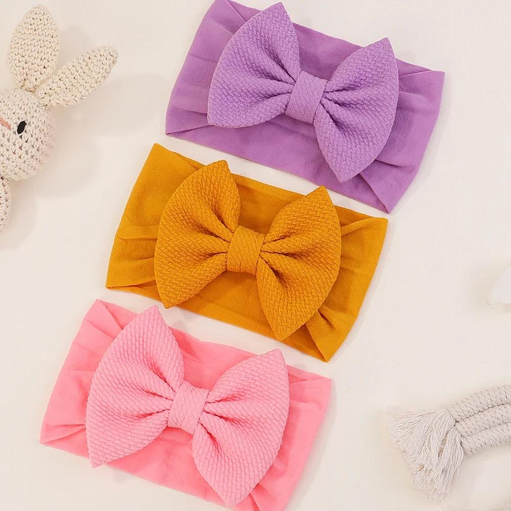 1Pc Headband Nylon Infants Toddlers Elastic Hair Band for Newborn Girl Princess Bowknot Cute Baby Hair Accessories