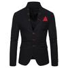 Costume Smoking Blazer Homme Manches Longues Col Montant 3 Boutons Poche Veste Manteau Slim